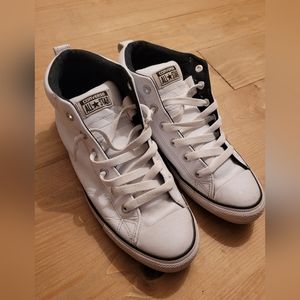 High top skater white leather converse